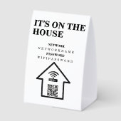 Plaque De Table WIFI QR Code Password and Network Personalized  (Verso)