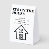 Plaque De Table WIFI QR Code Password and Network Personalized  (Recto)