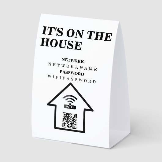 Plaque De Table WIFI QR Code Password and Network Personalized  (Recto)