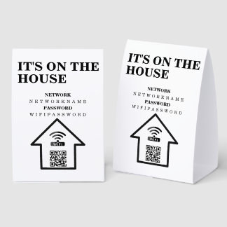 Plaque De Table WIFI QR Code Password and Network Personalized 