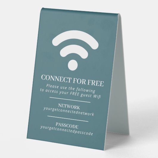 Plaque De Table Wifi réseau code code code d'hôte personnalisé bla (Verso)