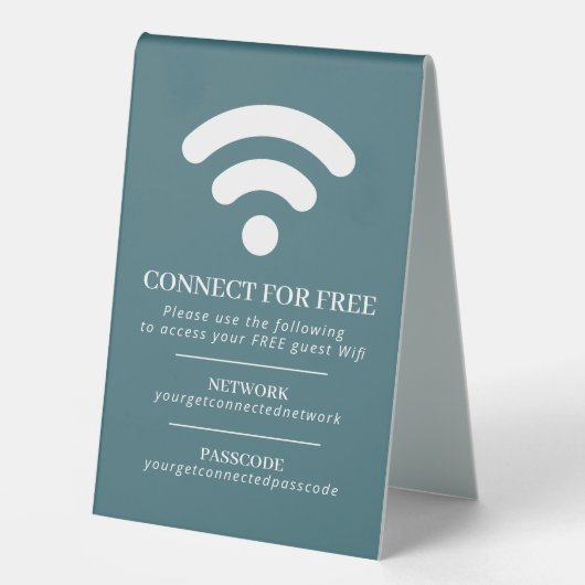 Plaque De Table Wifi réseau code code code d'hôte personnalisé bla (Recto)