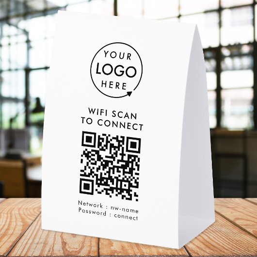 Plaque De Table  WiFi Table Tent | Network QR Paper Tabletop Sign