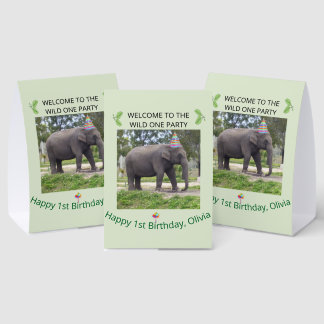 Plaque De Table Wild One ElephantTabletop Party Sign