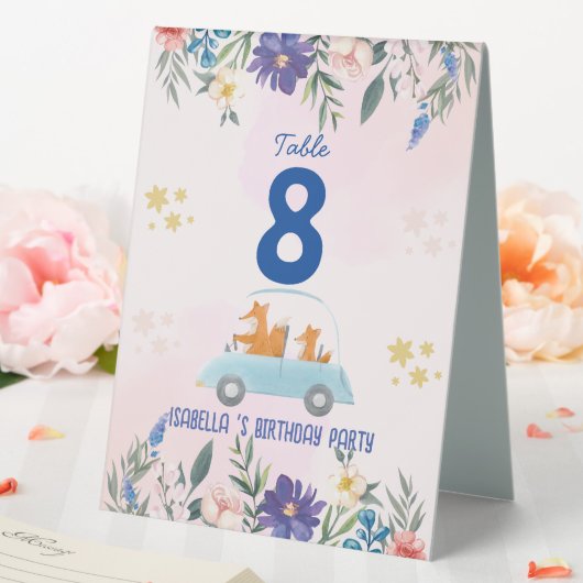 Plaque De Table Wild one Fox voiture de course fleur tropicale Ann (In SItu (Mariage))