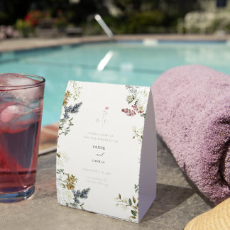 Plaque De Table Wildflower Botanical Wedding Table Tent Sign