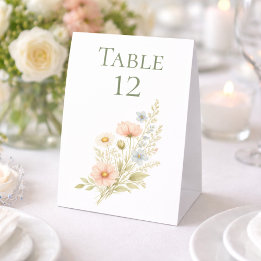 Plaque De Table Wildflower Garden Table Number Tent Sign