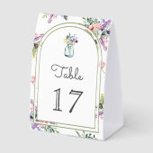 Plaque De Table Wildflower Mason Jar Arch Wedding Table Number (Recto)