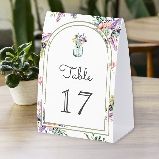 Plaque De Table Wildflower Mason Jar Arch Wedding Table Number