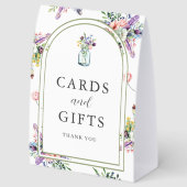 Plaque De Table Wildflower Mason Jar Wedding Cards and Gifts Sign (Arrière)