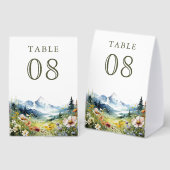 Plaque De Table Wildflower Mountain Meadow Wedding Table Number (Recto/verso)