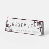 Plaque De Table Wine Red Plum Mauve Fall Floral Wedding (Recto)