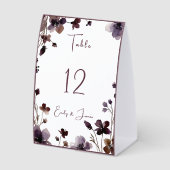 Plaque De Table Wine Red Plum Mauve Fall Floral Wedding (Recto)