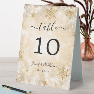 Plaque De Table Winter Wonder Xmas Holiday Mariage Gold