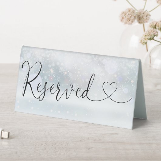 Plaque De Table WinterSnowflakes Script cardiaque réservé (En SItu (Tableau))
