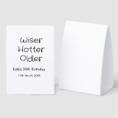 PLAQUE DE TABLE WISER PLUS CHAUD PLUS SEXY 30ÈME ANNIVERSAIRE NOM  (Recto/verso)