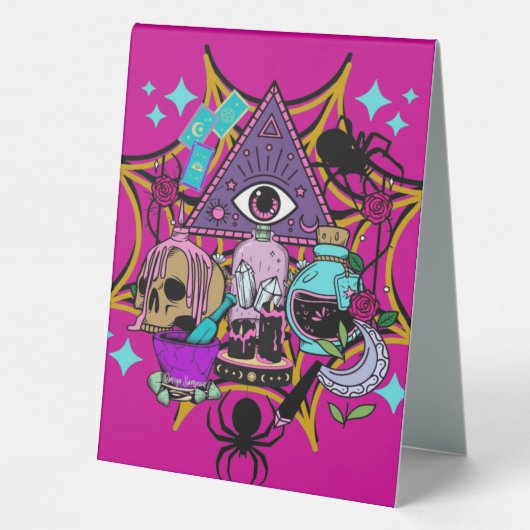 Plaque De Table Witchy Vibes and Spiders (Verso)