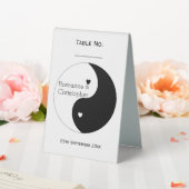 Plaque De Table Yin Yang Mariage Design Coeurs Noir Et Blanc (In SItu (Mariage))