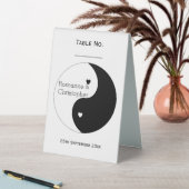 Plaque De Table Yin Yang Mariage Design Coeurs Noir Et Blanc (En SItu (Tableau))