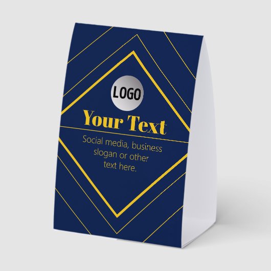 Plaque De Table Your Logo & Customizable Design Template (Verso)