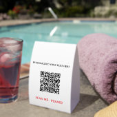 Plaque De Table Your QR Code Scan Info Custom Text Table Tent Sign (InVersositu (sur table))