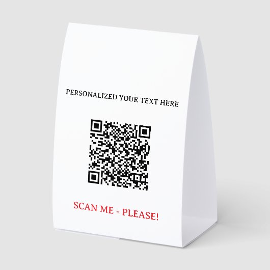 Plaque De Table Your QR Code Scan Info Custom Text Table Tent Sign (Recto)