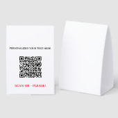 Plaque De Table Your QR Code Scan Info Custom Text Table Tent Sign (Recto/verso)