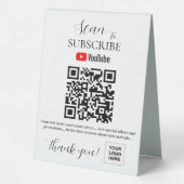 Plaque De Table YouTube Abonnez-vous au code QR Signal numérique (Verso)