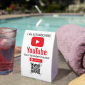 Plaque De Table YouTube Subscribe QR Code White (InVersositu (sur table))