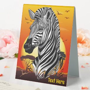 Plaque De Table Zebra African Savanna Wild Animal