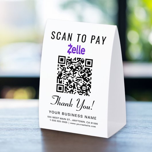 Plaque De Table Zelle Code QR Scan pour payer