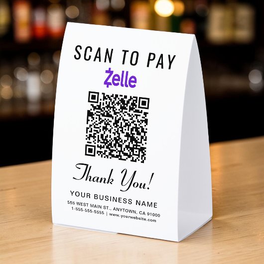 Plaque De Table Zelle Code QR Scan pour payer