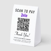 Plaque De Table Zelle Code QR Scan pour payer (Verso)