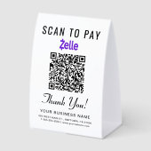 Plaque De Table Zelle Code QR Scan pour payer (Recto)