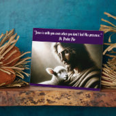 Plaque de Tabletop Jésus avec agneau avec Easel (Côté)