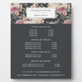 Plaque de tarification du logo floral foncé (Devant)