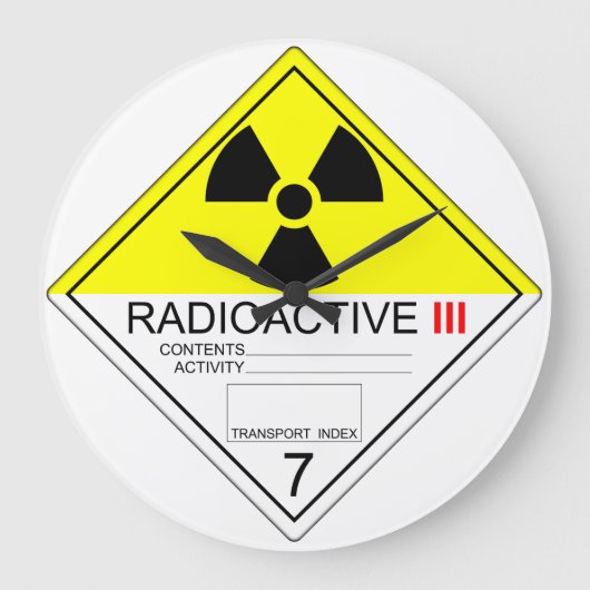 Plaque de transport radioactive Cat 3 Horloge (Recto)