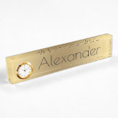 Plaque de travail avec horloge/or