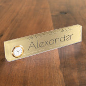 Plaque de travail avec horloge/or (Taille)