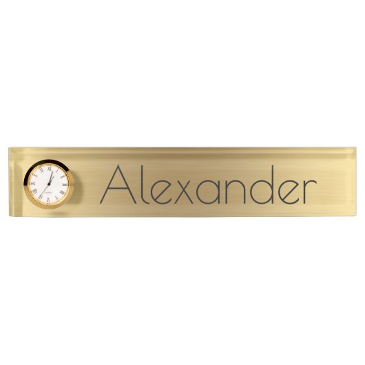 Plaque de travail avec horloge/or (Devant)