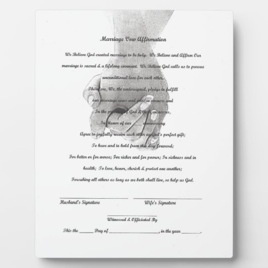 Plaque de Wedding Vow (Devant)