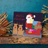 Plaque décorative père Noël & Reindeer (Côté)