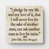 Plaque d'engagement de Galt (Devant)