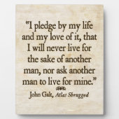 Plaque d'engagement de Galt (Devant)