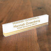 Plaque d'identification 1 de bureau d'or de (Taille)