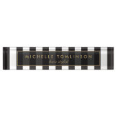 Plaque d'identification bureau noir et blanc (Devant)