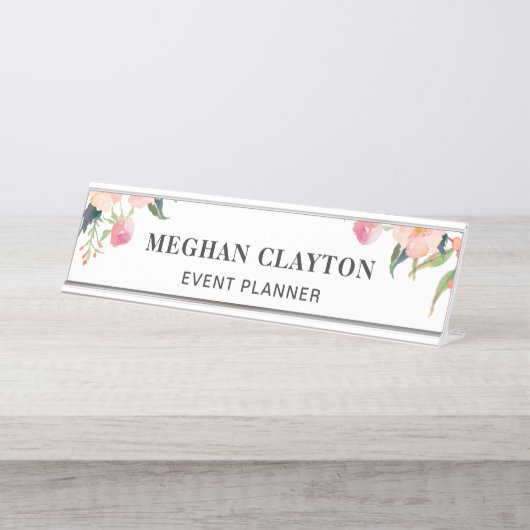 Plaque d'identification d'aquarelle de bureau (Devant)