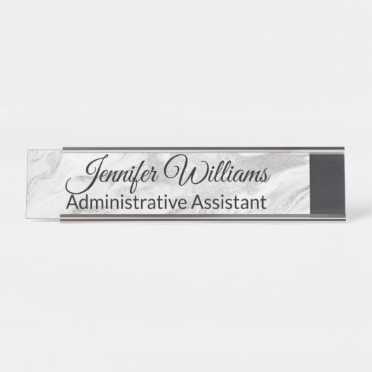 Plaque d'identification d'argent, grise et par (Devant)