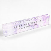 Plaque d'identification de bureau en marbre violet