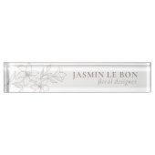 Plaque d'identification de bureau floral minimalis (Devant)